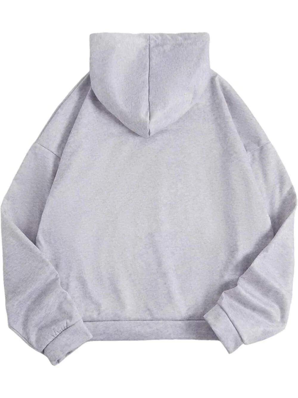 Men's Grey Soft Polyester Oversized Drop Shoulder Long Sleeve Graphic Hoodies - Picture 2 of 5
